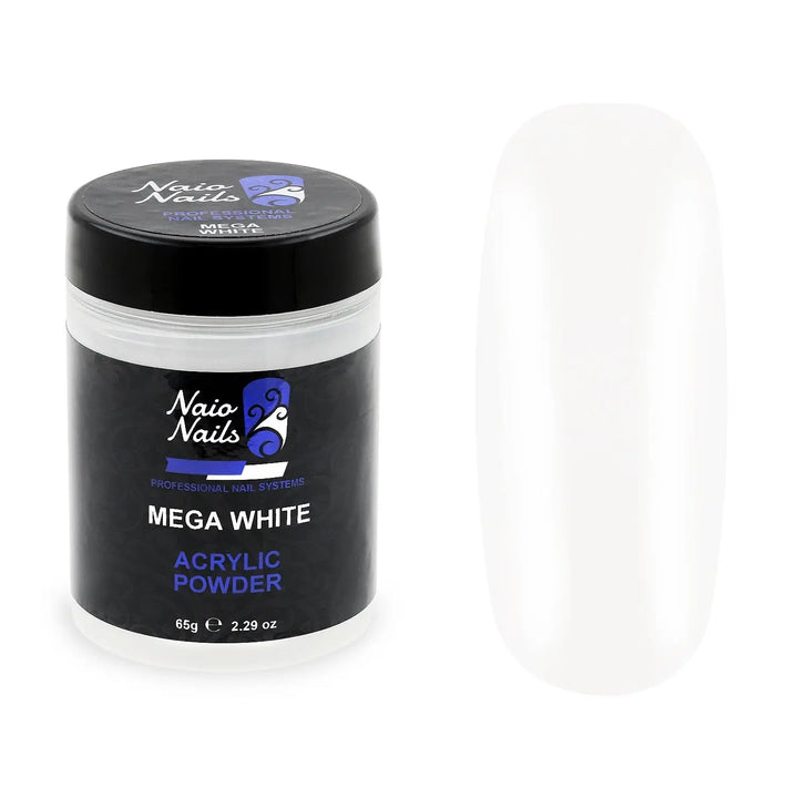 Mega White Acrylic Powder 12g - 195g   Naio Nails