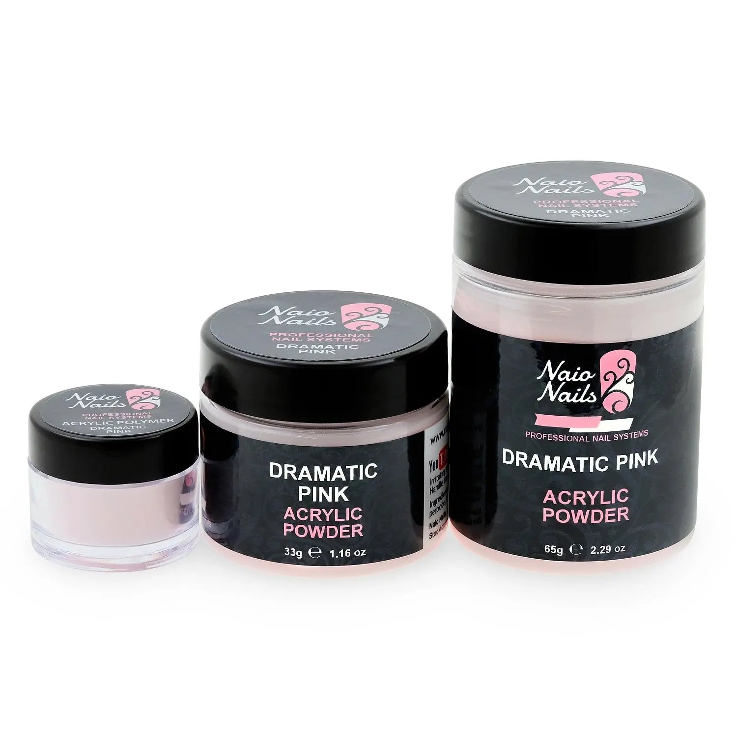 Dramatic Pink Transparent Acrylic Powder 12g - 195g   Naio Nails