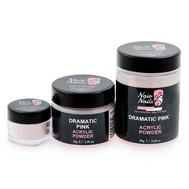 Dramatic Pink Transparent Acrylic Powder 12g - 195g   Naio Nails