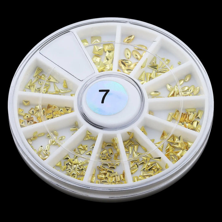 Metallic Nail Art Decals - Gold Studs   Naio Nails