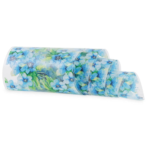 NF-027 Blue Flowers - Transfer Foil Strip   Naio Nails