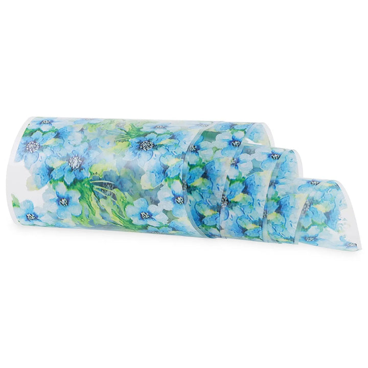 NF-027 Blue Flowers - Transfer Foil Strip   Naio Nails