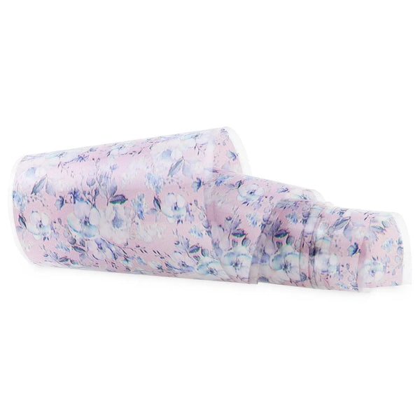 NF-030 Pastel Pink and Blue Flowers - Transfer Foil Strip   Naio Nails