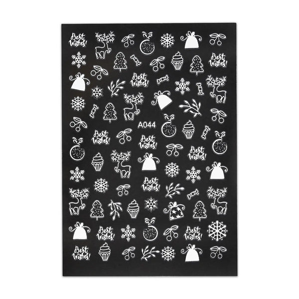 Christmas Sticker - Christmas Tree & Reindeer   Naio Nails