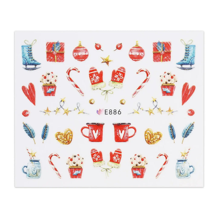 Christmas Sticker - Christmas Decs & Mittens   Naio Nails