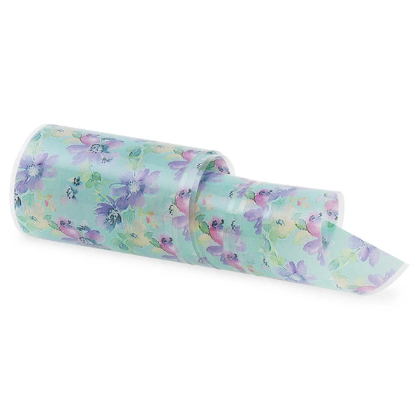 NF-049 Purple Watercolour Flowers - Transfer Foil Strip   Naio Nails