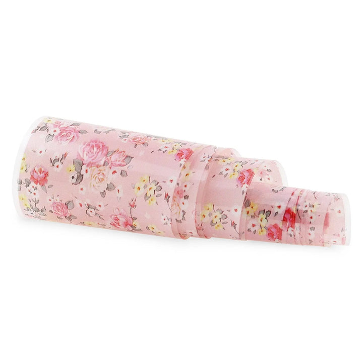 NF-050 Pink & Peach Roses - Transfer Foil Strip   Naio Nails