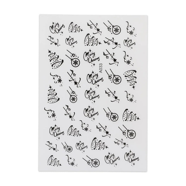 Christmas Sticker - Elegant Design - Black   Naio Nails