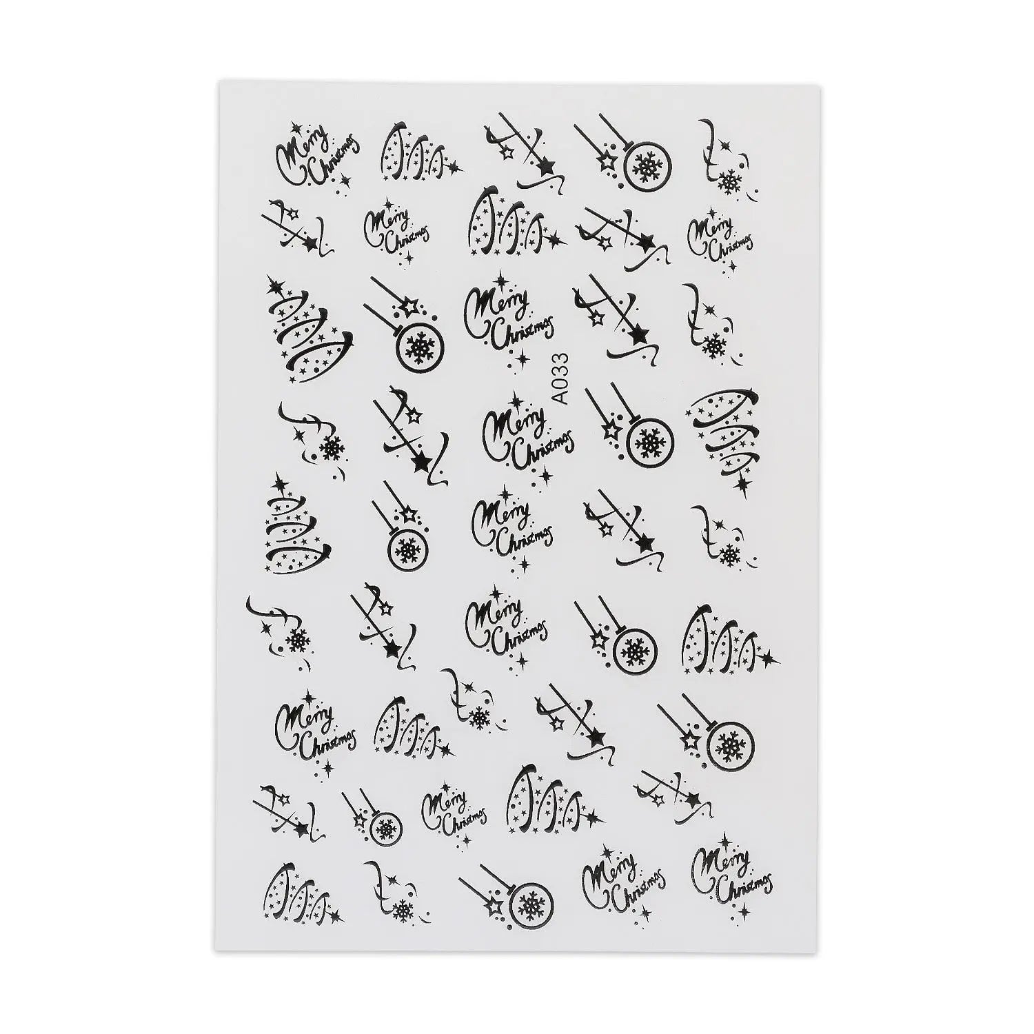 Christmas Sticker - Elegant Design - Black   Naio Nails