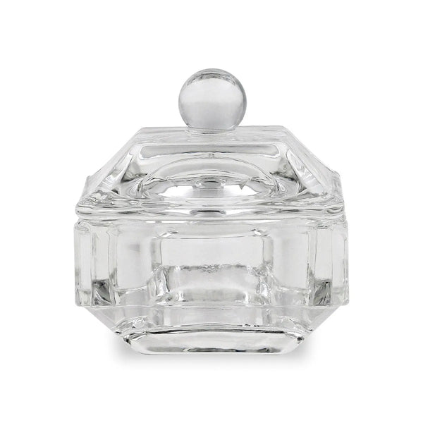 Crystal / Glass Dappen Dish & Lid - Square Shape   Naio Nails