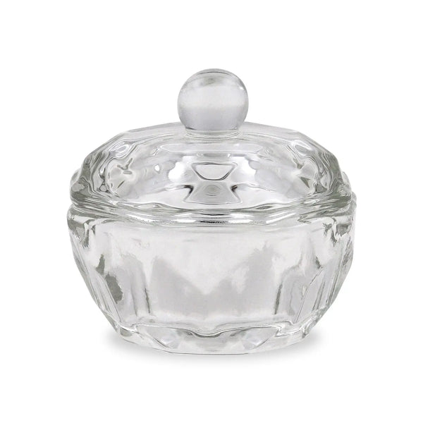 Crystal / Glass Dappen Dish & Lid - Circular Shape   Naio Nails