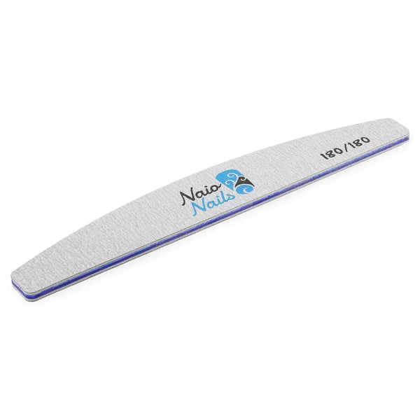 Zebra Grey Half Moon 180/180 Grit Nail File   Naio Nails