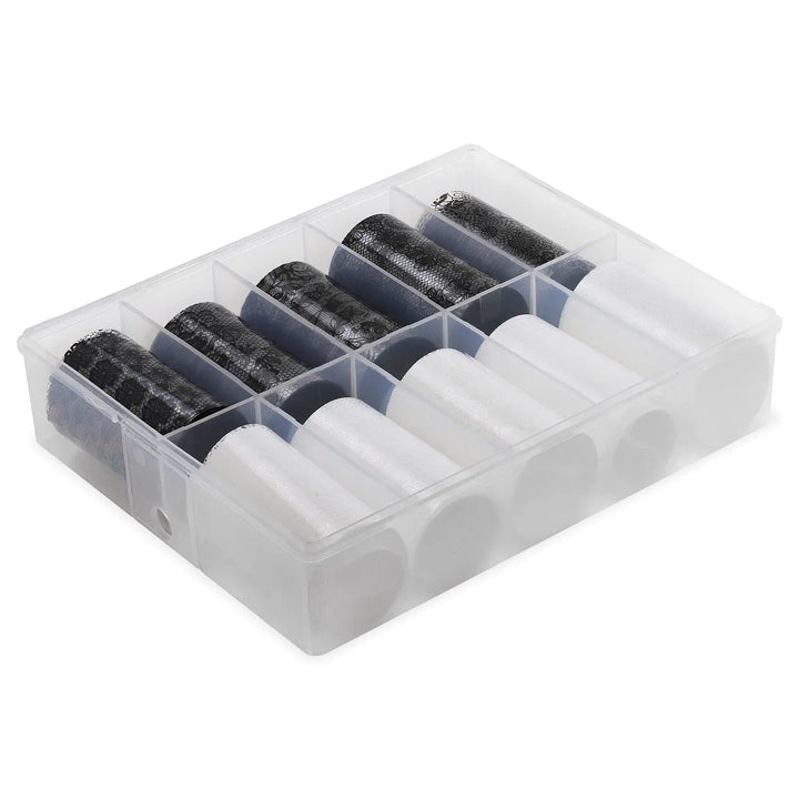 NFS-002 Black & White Lace - Transfer Foil Set   Naio Nails