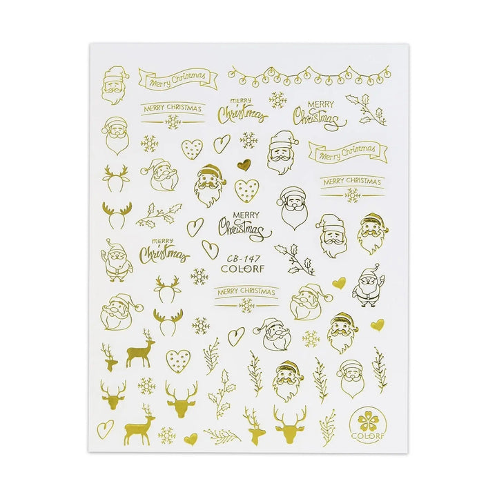 Christmas Sticker - Santa, Holly & Mistletoe   Naio Nails