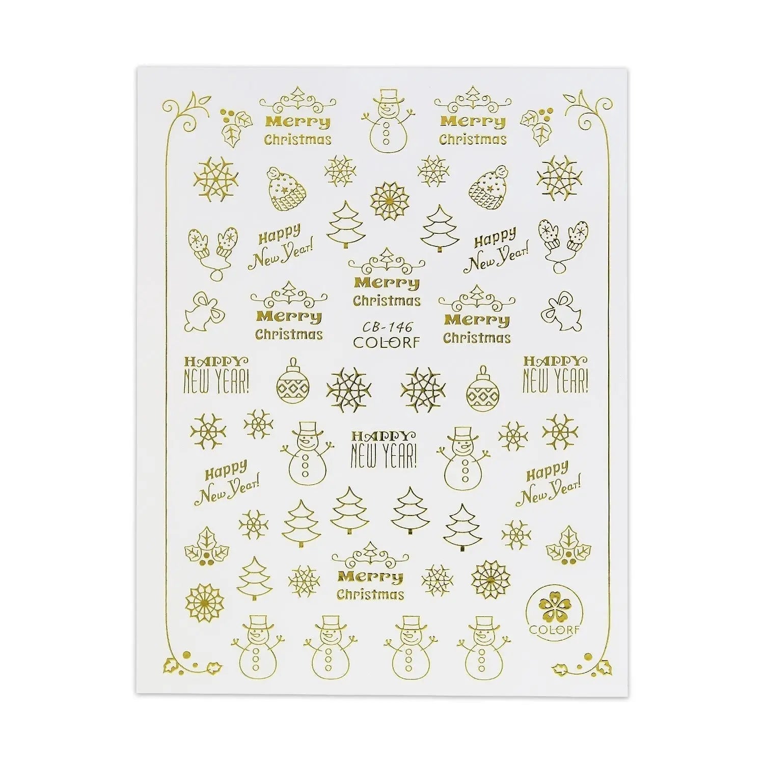 Christmas Sticker - Snowman & Trees   Naio Nails