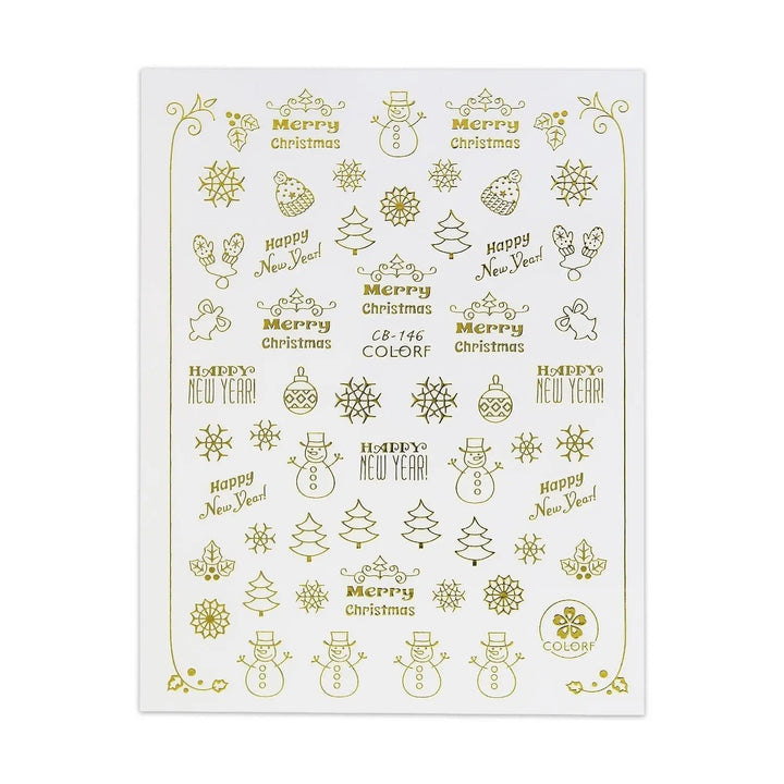 Christmas Sticker - Snowman & Trees   Naio Nails