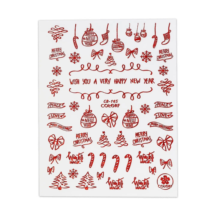 Christmas Sticker - Red Slogans & Candy Canes   Naio Nails