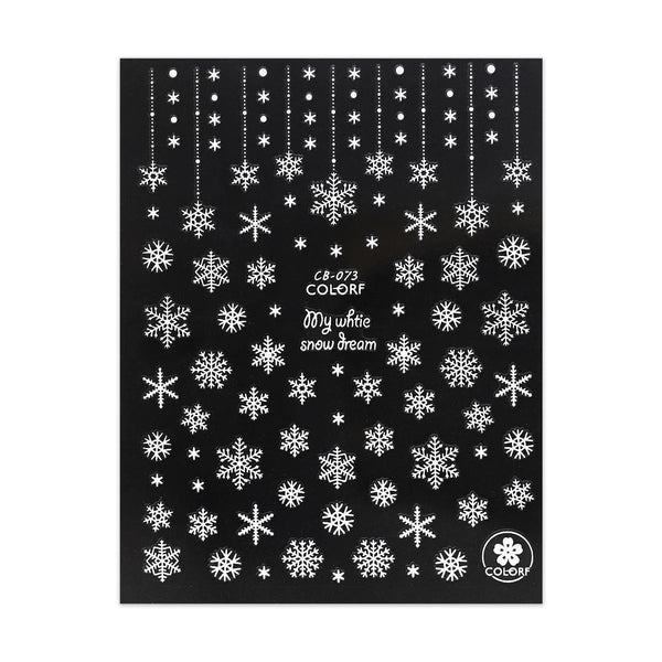 Christmas Sticker - White Snowflake Selection 2   Naio Nails