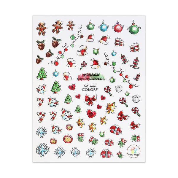 Christmas Sticker - Decorations, Snowmen & Stockings   Naio Nails