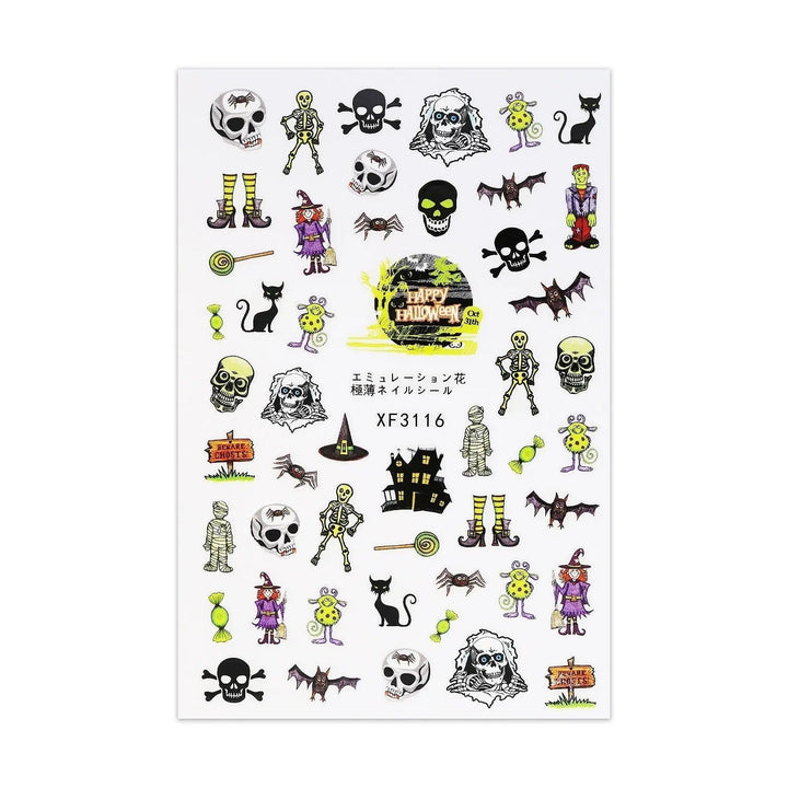 Halloween Stickers - Mummies, Skeletons & Witches   Naio Nails