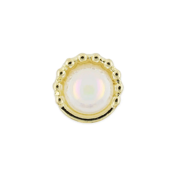 Pot of 10 Charms - Gold Pearl   Naio Nails