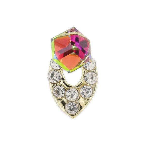 Pot of 10 Charms - Gold Fire Topaz Cube   Naio Nails