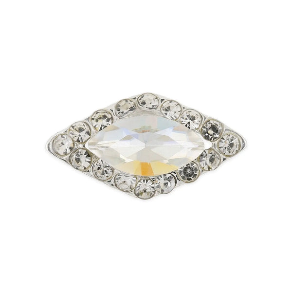 Pot of 10 Charms - Silver Diamond Shape & AB Marquise   Naio Nails