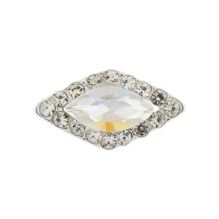 Pot of 10 Charms - Silver Diamond Shape & AB Marquise   Naio Nails