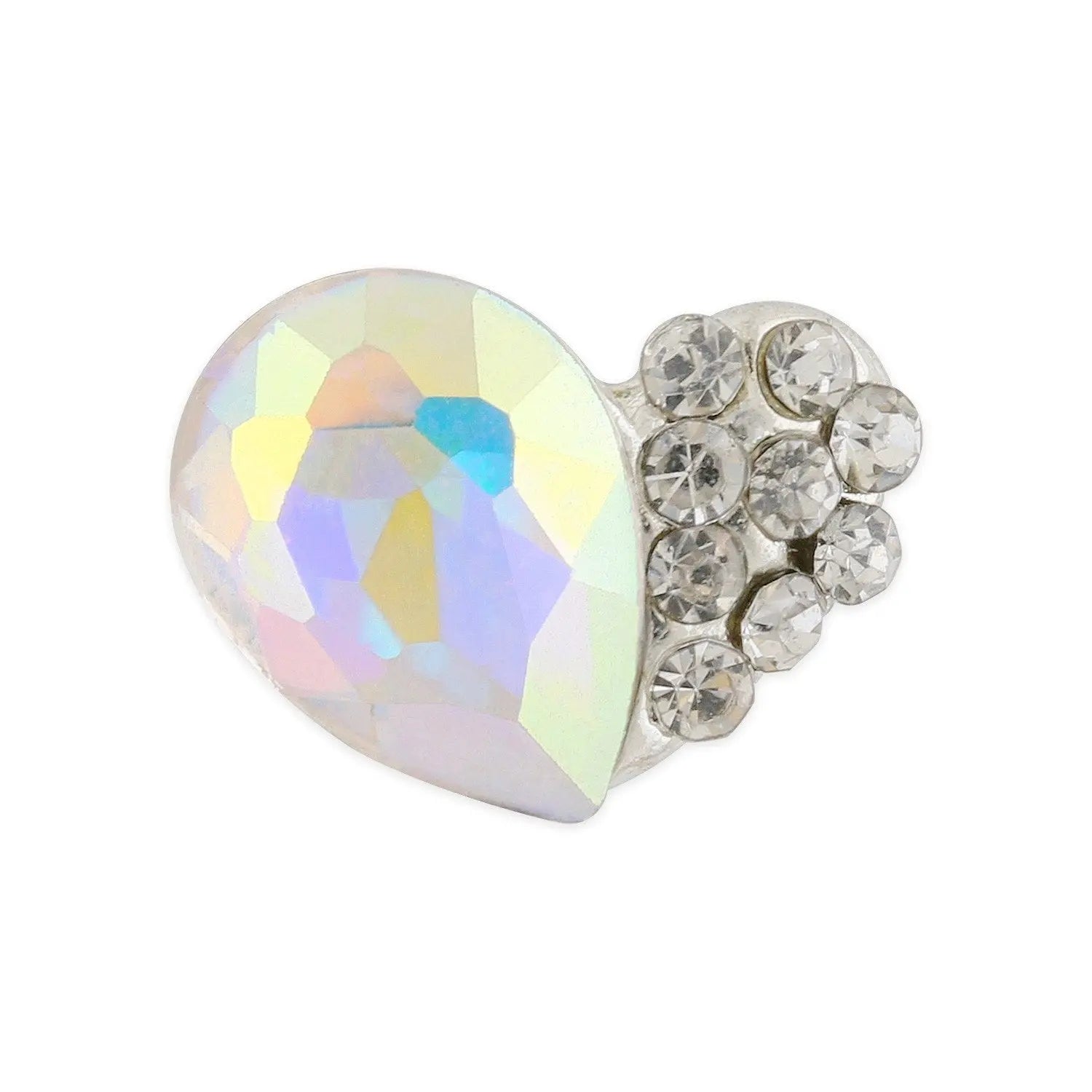 Pot of 10 Charms - AB Crystal Heart   Naio Nails