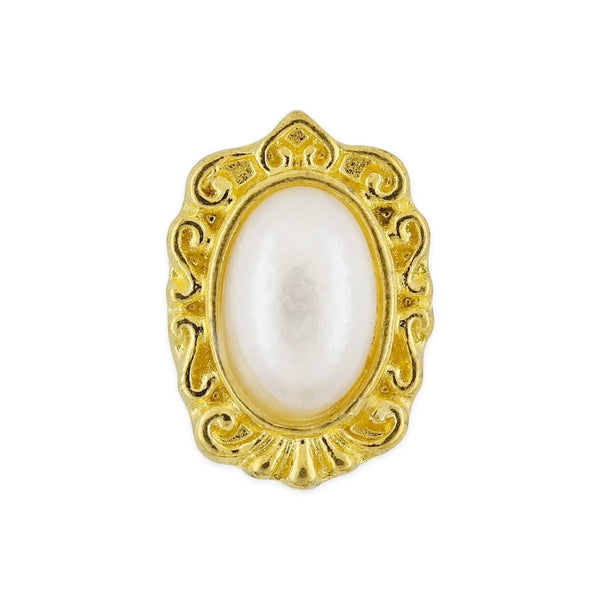 Pot of 10 Charms - Ornate Gold & Pearl   Naio Nails