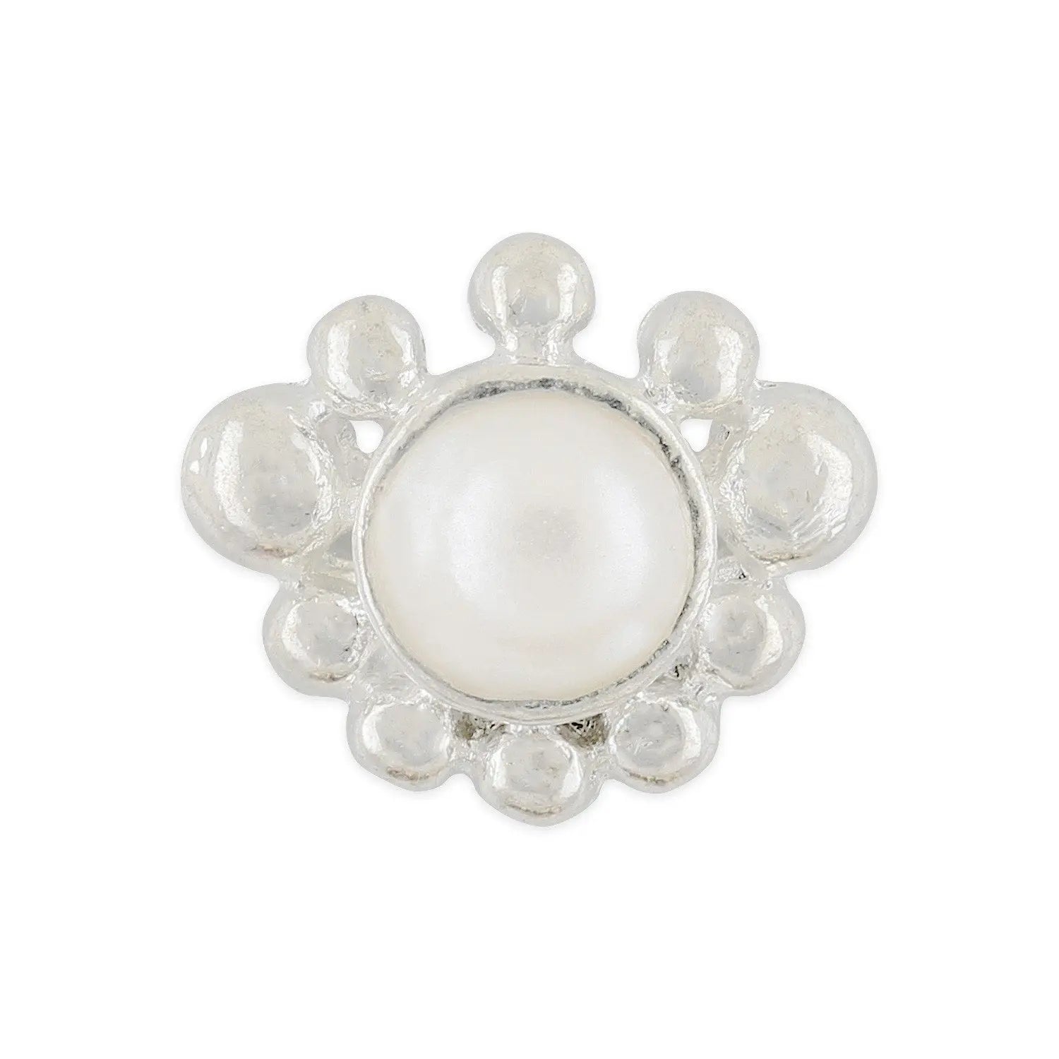 Pot of 10 Charms - Silver Framed Pearl   Naio Nails