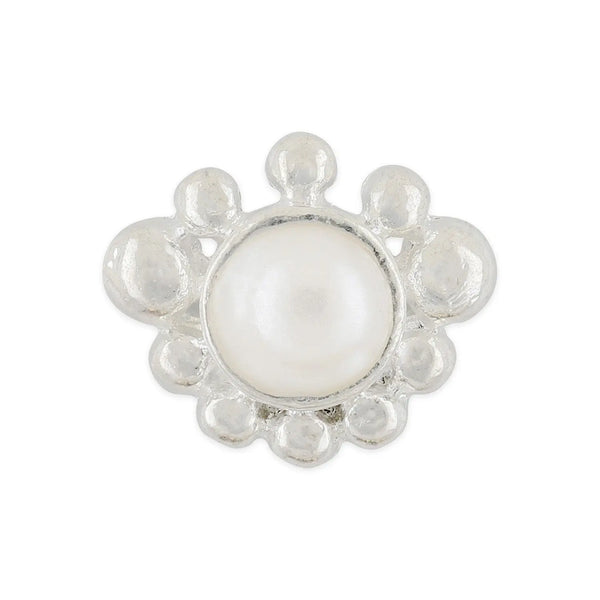 Pot of 10 Charms - Silver Framed Pearl   Naio Nails