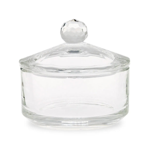 Large Crystal / Glass Dappen Dish & Lid - Circle Shape   Naio Nails
