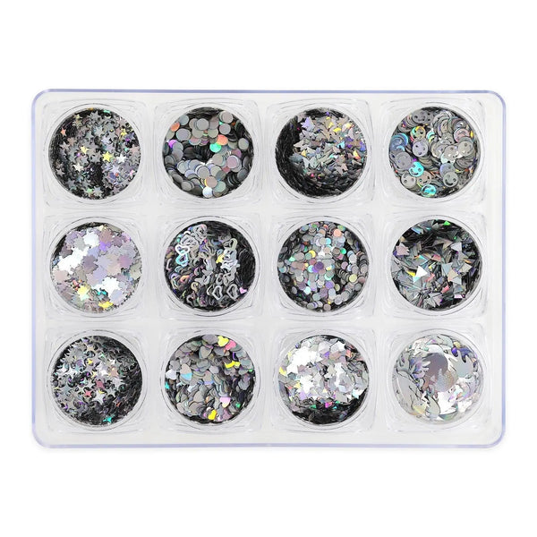 Glitter Set - NGS-015 - Various Holographic Shapes   Naio Nails