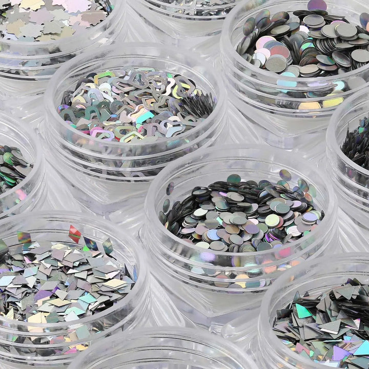Glitter Set - NGS-015 - Various Holographic Shapes   Naio Nails