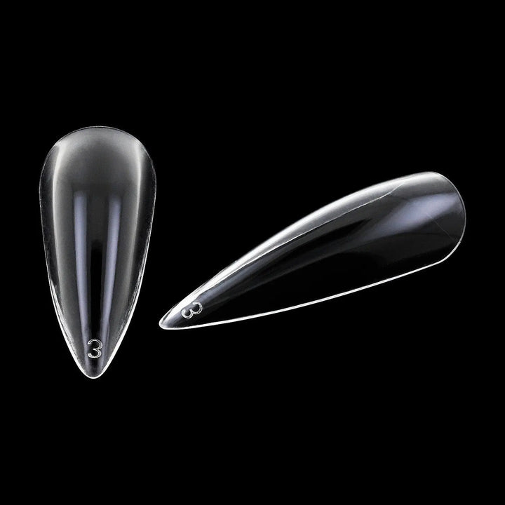 Full Cover Long Stiletto - Clear Nail Tips - 360 Tips   Naio Nails