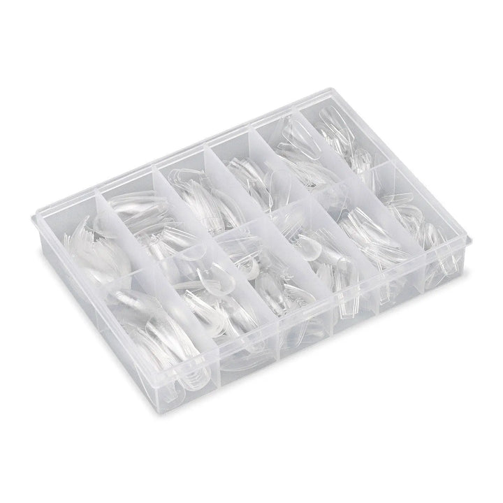 Full Cover Pre-Pinched Ballerina - Clear Nail Tips - 360 Tips   Naio Nails