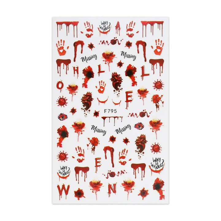 Halloween Stickers - Wounds and Handprints   Naio Nails