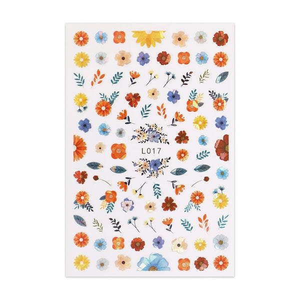 Metallic Sticker Sheet - Various Flowers   Naio Nails