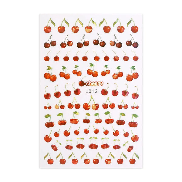Metallic Sticker Sheet - Cherries   Naio Nails