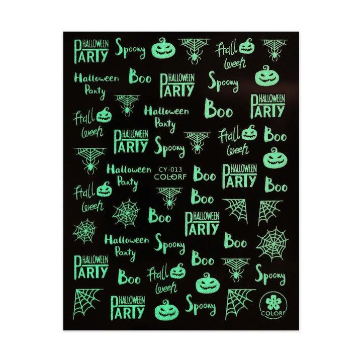 Glow in the Dark Halloween Stickers - Slogans & Webs   Naio Nails