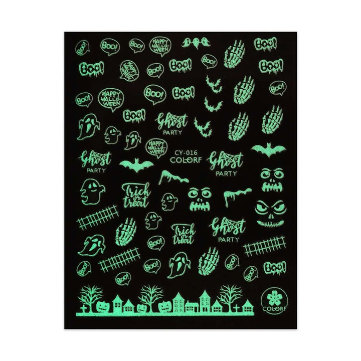 Glow in the Dark Halloween Stickers - Various Designs   Naio Nails