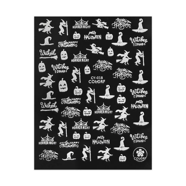 Glow in the Dark Halloween Stickers - Witches & Pumpkins   Naio Nails
