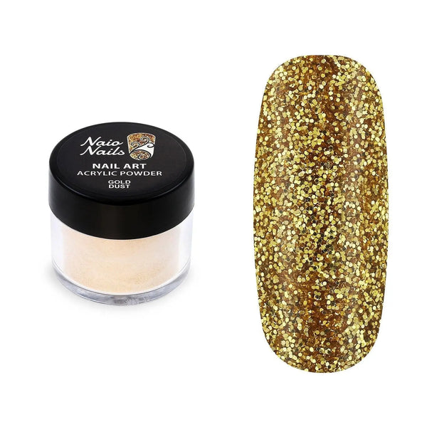 Gold Dust Glitter Acrylic Powder - 12g   Naio Nails