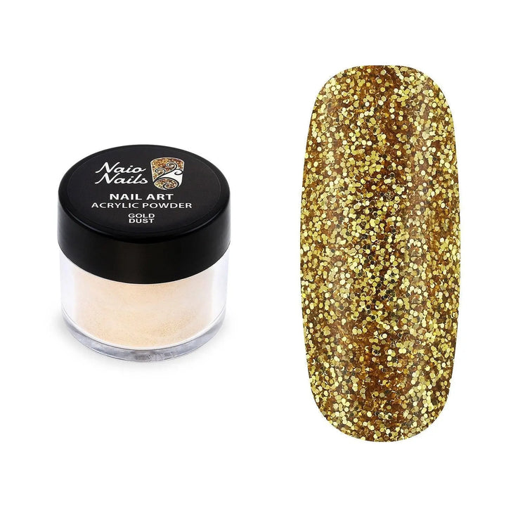 Gold Dust Glitter Acrylic Powder - 12g   Naio Nails