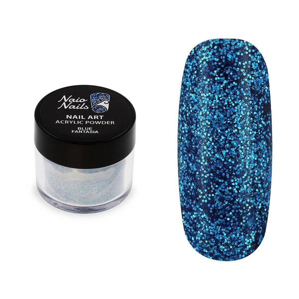 Blue Fantasia Glitter Acrylic Powder - 12g   Naio Nails