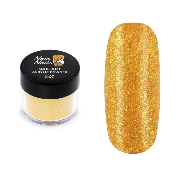Glam Gold Acrylic Powder - 12g   Naio Nails