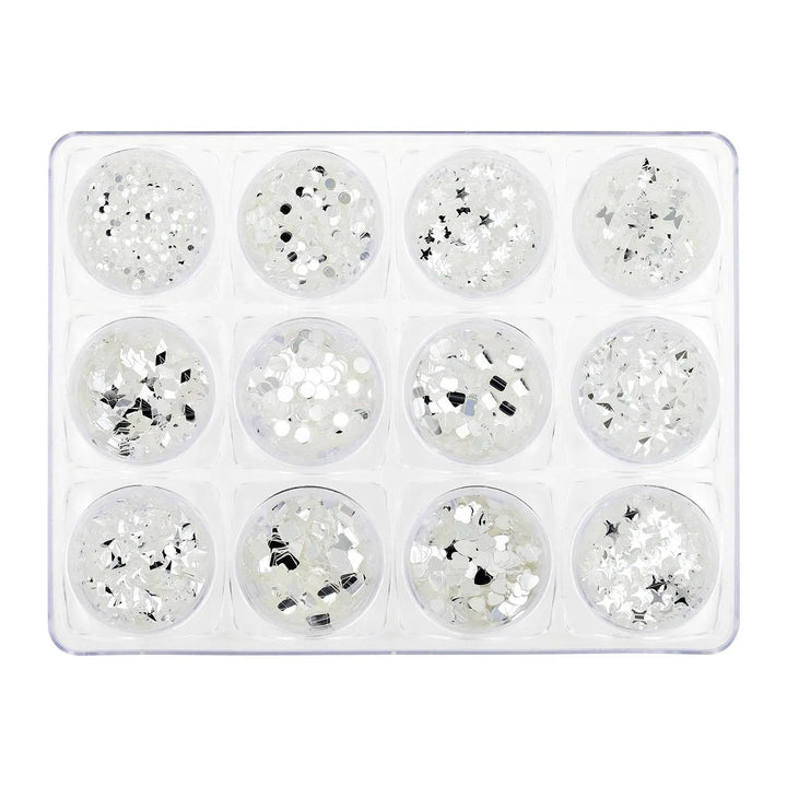 Glitter Set - NGS-013 - Silver Shapes   Naio Nails