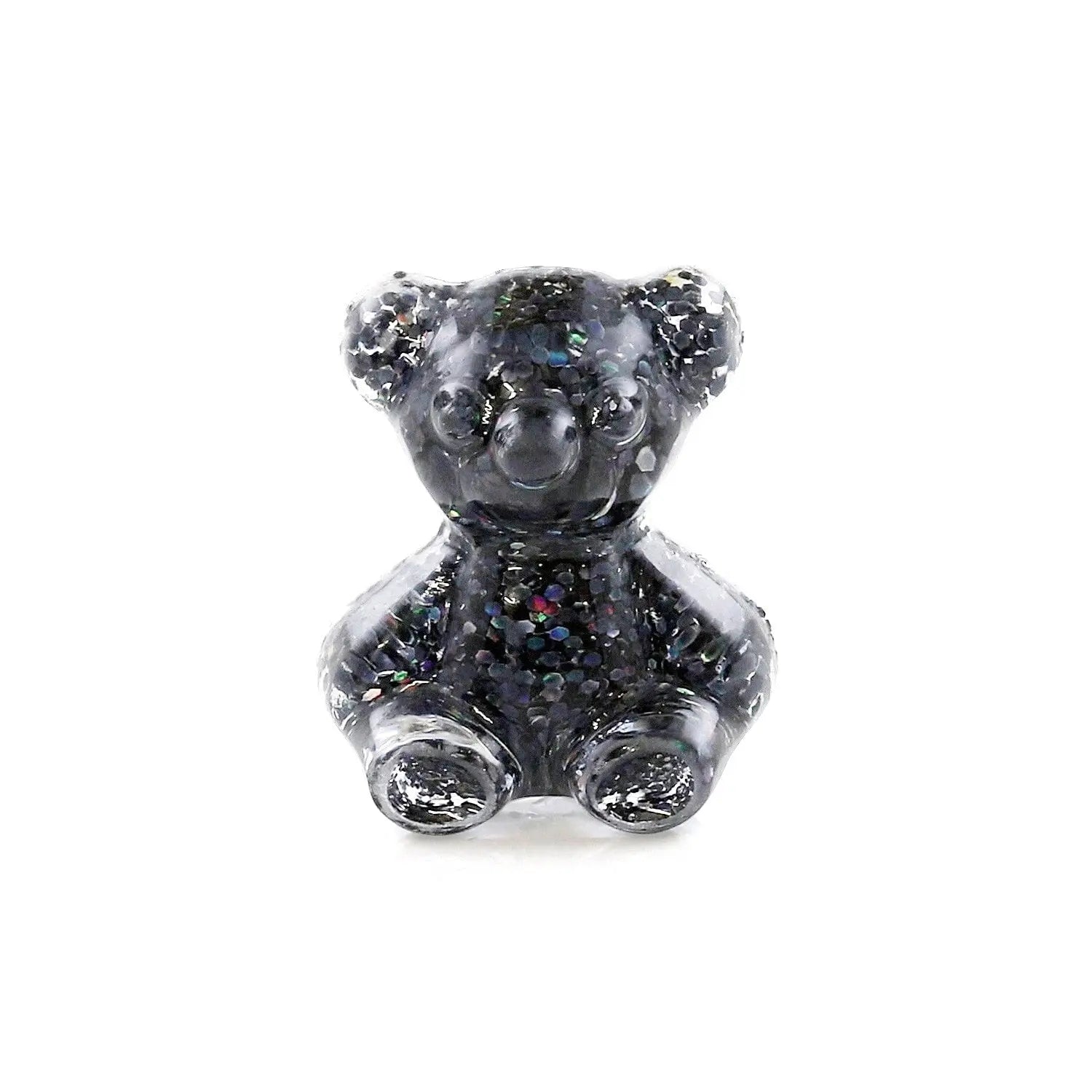 Pot of 5 Charms - Black Glitter Teddybear   Naio Nails