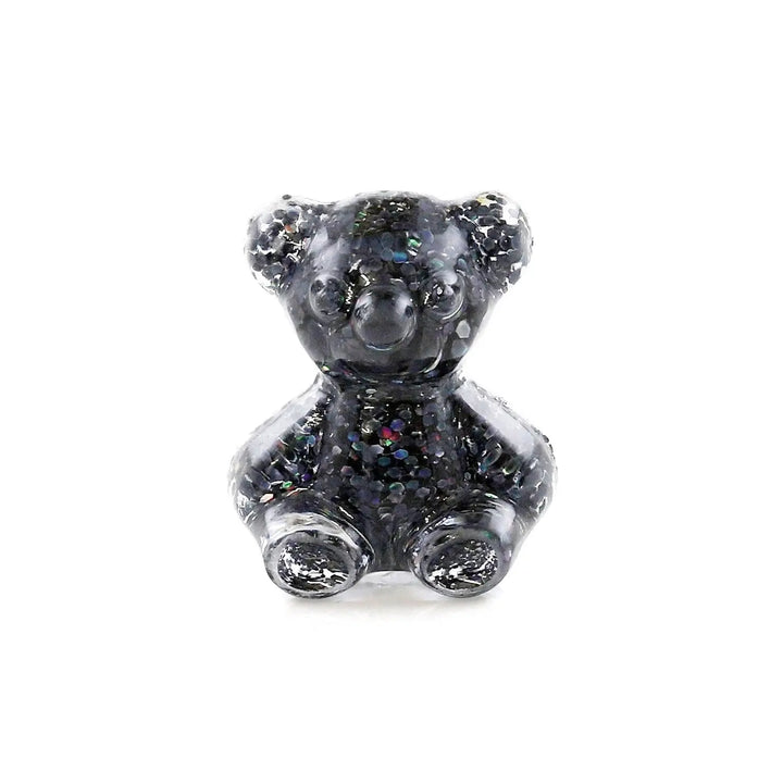 Pot of 5 Charms - Black Glitter Teddybear   Naio Nails